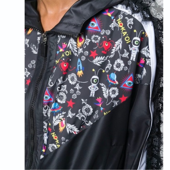 NO KA OI "Knockout" printed track jacket with lace. - Picture 3 of 7